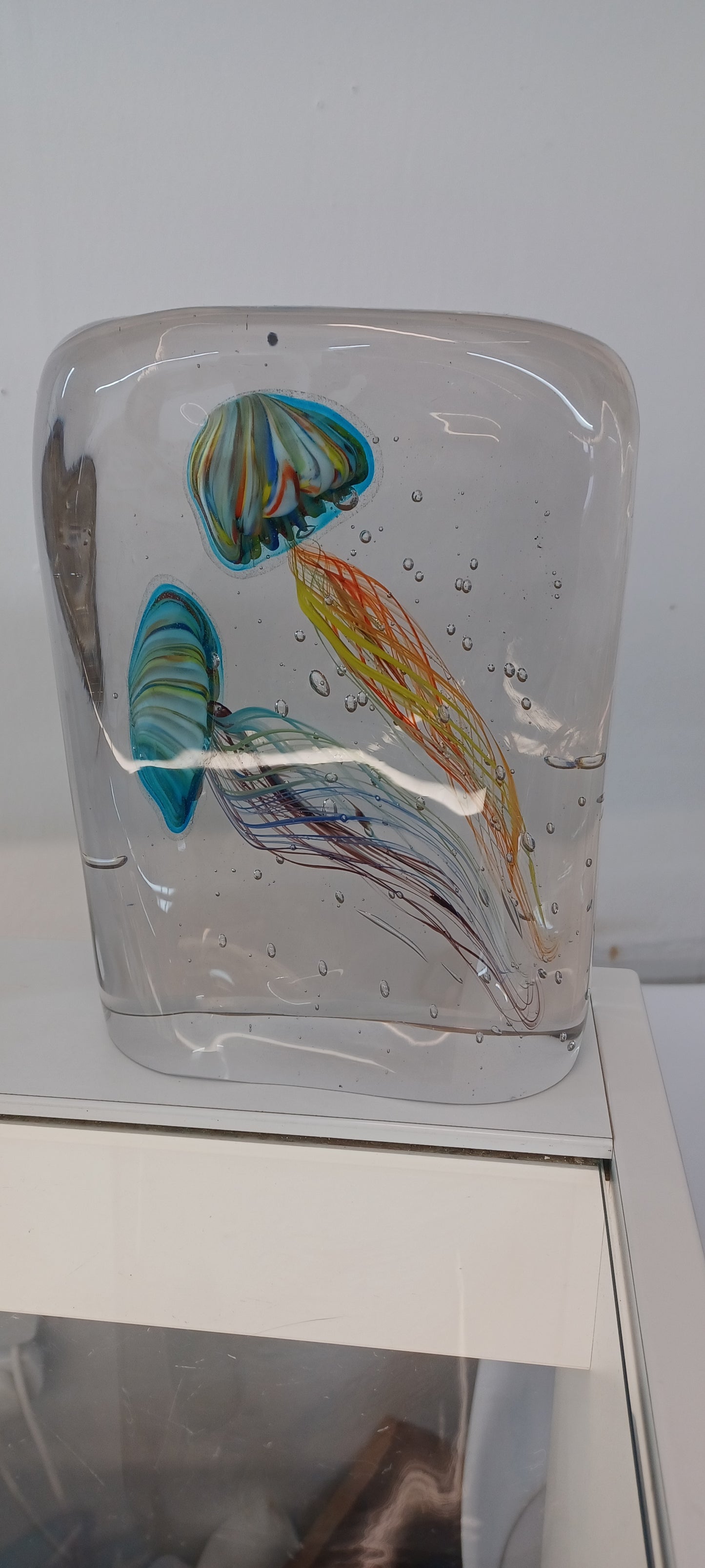 Glass Jellyfish Paperweight