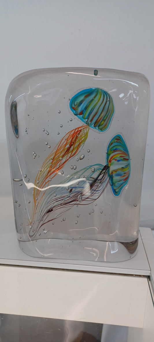 Glass Jellyfish Paperweight