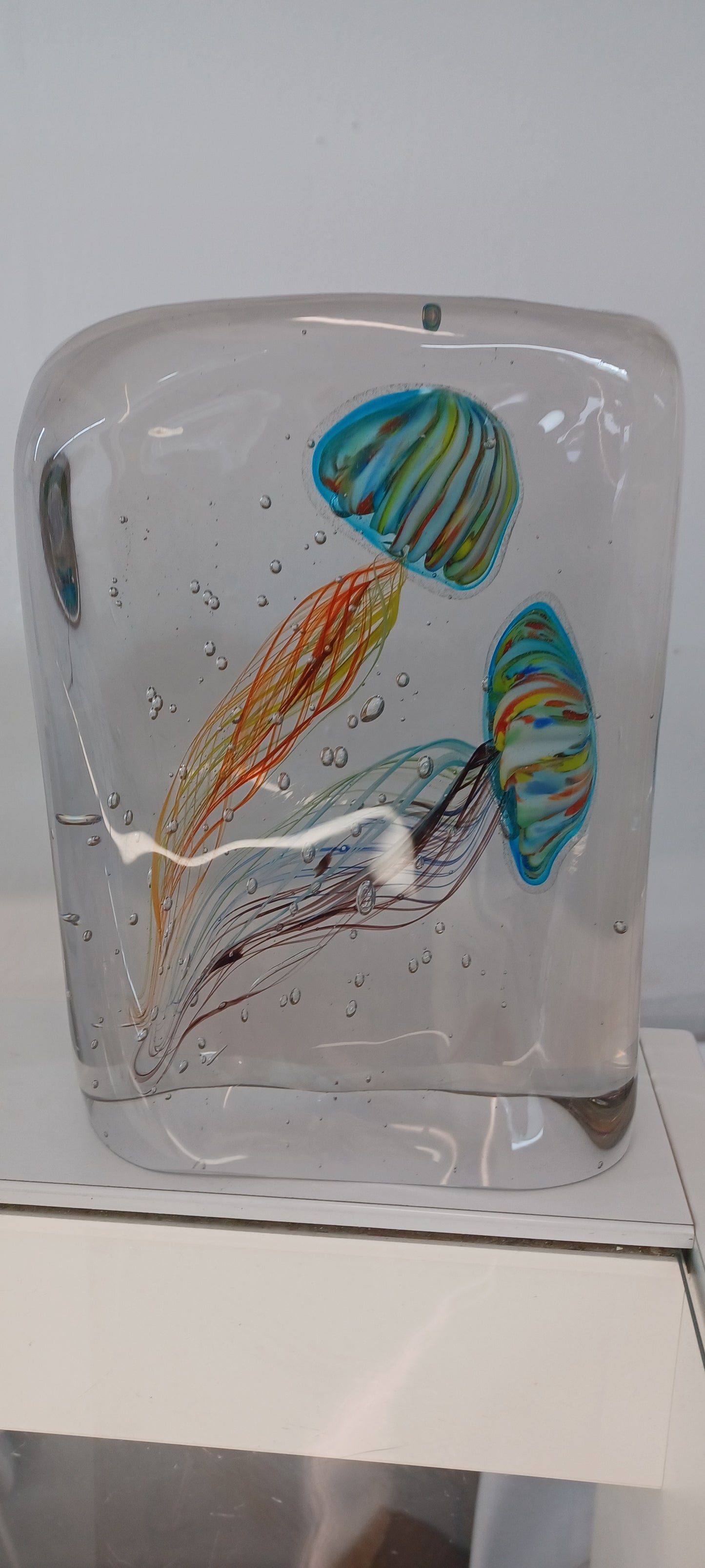 Glass Jellyfish Paperweight